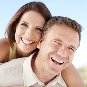 Happy older couple smiling together