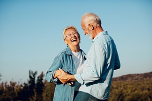 a mature couple spending time together outside