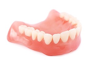 Close-up of full dentures in Michigan City, IN