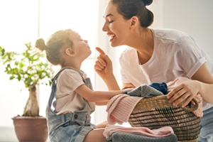 parent talking to their child