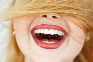 Close-up of woman’s smile