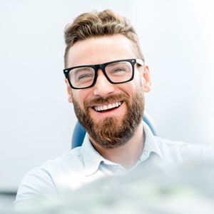 man in dental chair