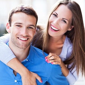 A young smiling couple.