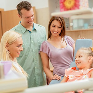 Young family visiting their Sun Life Financial dentist in Michigan City