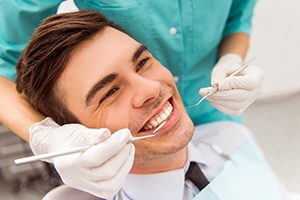 Man in dental chair during treatment