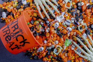 Closeup of Halloween candy