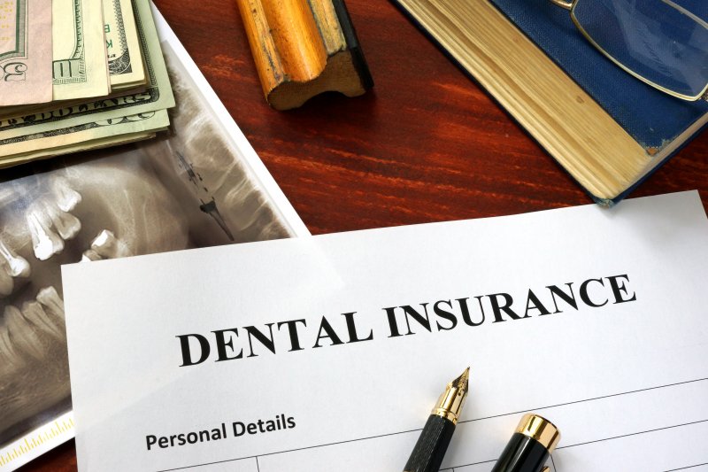 Dental insurance form resting on a table