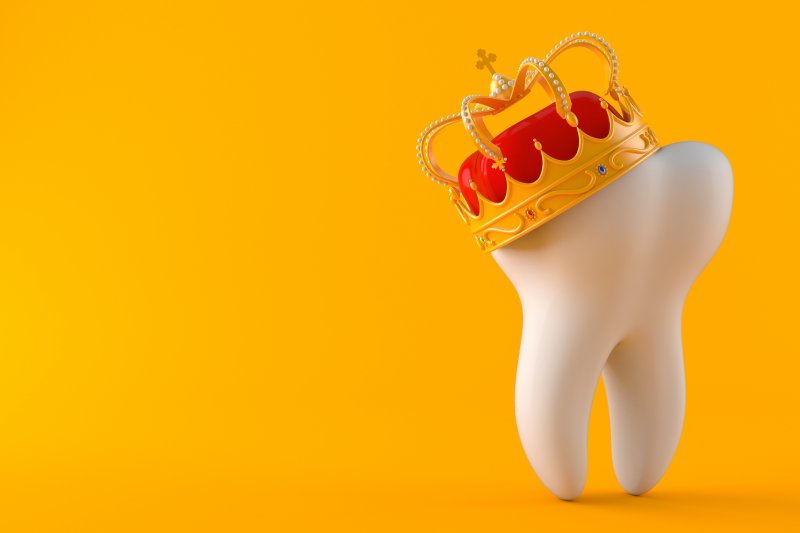 Tooth with crown.